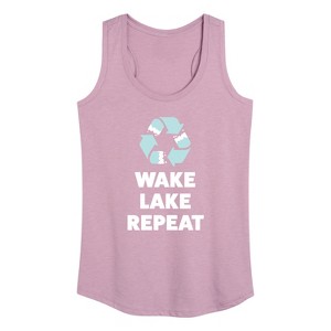 Women's - Instant Message - Wake Lake Repeat Graphic Racerback Tank - 1 of 4