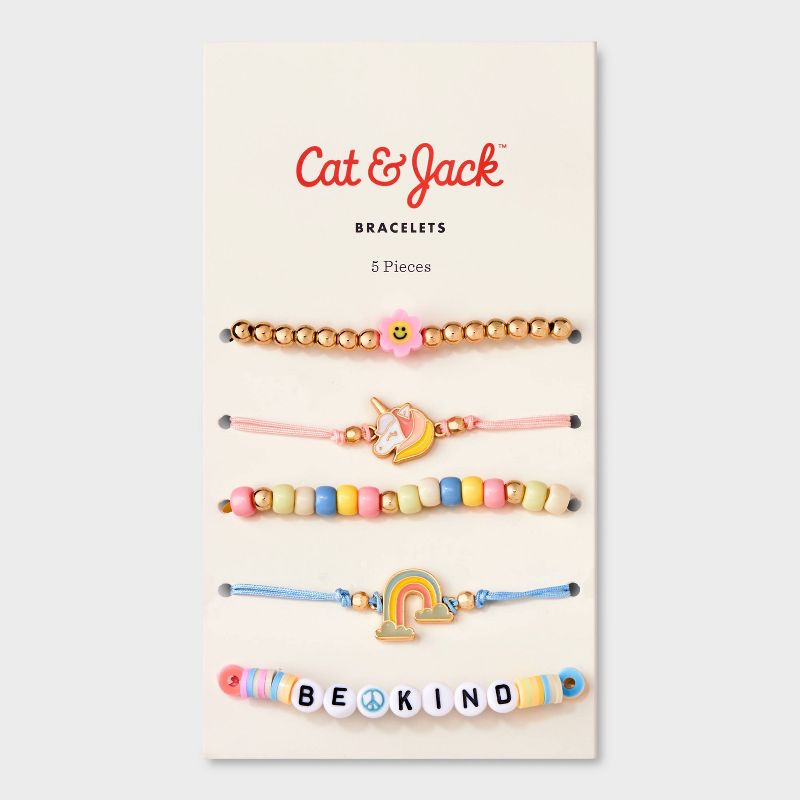 Girls&#39; 5pk Unicorn Rainbow Bracelet Set - Cat &#38; Jack&#8482;, 3 of 9