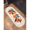 Lany Space Low Pile Orange Pattern Mat & White, Anti-Slip - 2 of 4