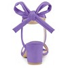 Allegra K Women's Back to College Open Toe Ankle Tie Back Block Heels Sandals - 3 of 4