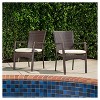 Corleone 7pc Acacia Wood & All-Weather Wicker Dining Set: UV-Protected, Cushioned - Christopher Knight Home - 3 of 4