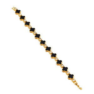 SOHI Women's Onyx Black The Small Clover Tennis Bracelet - 1 of 4