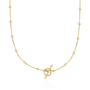 Pure Collection by Ross-Simons 18kt Gold Vermeil Bead Station Toggle Necklace - 1 of 4