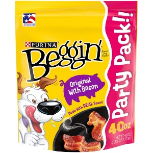 Purina Beggin' Strips Dog Training Treats with Bacon Chewy Dog Treats - 1 of 4