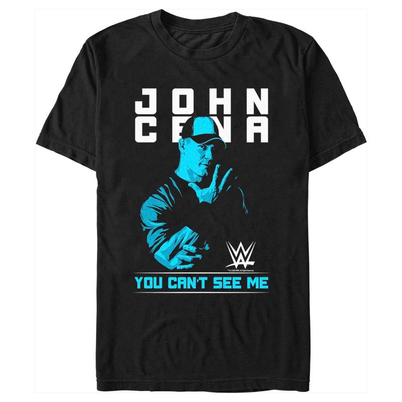 Men's WWE John Cena You Can't See Me Blue T-Shirt, 1 of 6