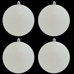 4E's Novelty 4 Pack 4’’ Snowball Ornaments - Iridescent, shatterproof Christmas decor for white holiday themes, tree ornaments - 1 of 4