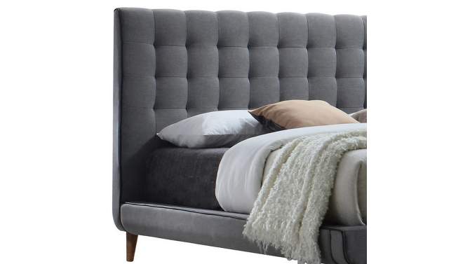 Valda 89&#34; Eastern King Bed Light Gray Fabric - Acme Furniture, 2 of 7, play video