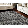 Gray and Black Geometric Power Loom Worn Faded Area Rug - 2 of 4