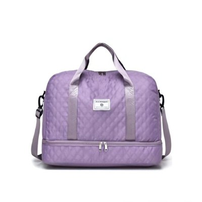 Luupatchy Three-dimensional Diamond Patterned Travel Bag, Dry Wet Separation , for Travel, Fitness Yoga, Weekend Tote Overnight Bag
