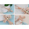 Alilang Vintage-Inspired Silvery Tone Cross Pendant Necklace with Crystal Rhinestone Accents - 3 of 4