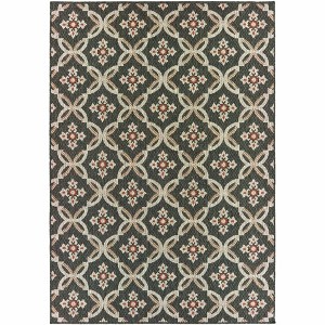 Oriental Weavers Latitude 1904K Grey/ Orange Indoor/Outdoor Area Rug - 1'10" x 7'6" - 1 of 4