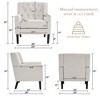 Beautyolove Comfy Modern Accent Chair Beige Fabric Upholstered Mid Century Armchair - 3 of 4