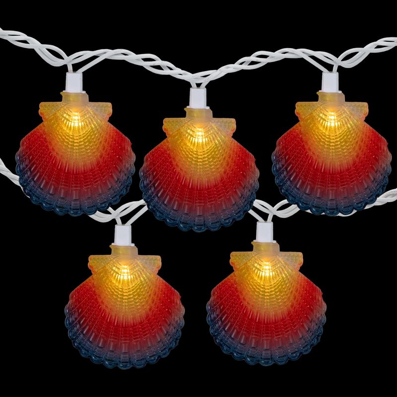 Northlight 10ct Seashell Outdoor Patio String Light Set, 7.25ft White Wire, 3 of 7