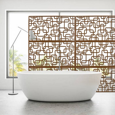Vynxaria 76" Metal Privacy Screen - Freestanding Decorative Divider for Indoor & Outdoor Use