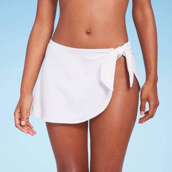 Eashery High Waisted Thong Bikini Women's Swim Skirt with Zipper