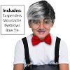 4E's Novelty Old Man Costume for Kids Boys Old Man 100th Days of School Includes Suspenders, Gray Stick On Moustache & Eyebrows, Bow Tie - 2 of 3