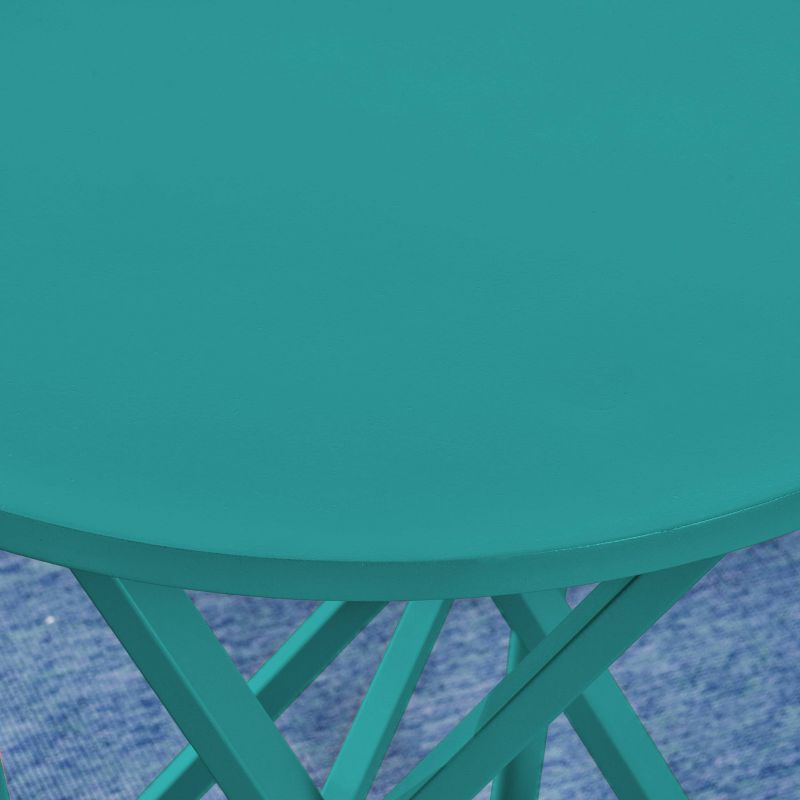 Taro 3pc Patio Bistro Set - Matte Teal - Christopher Knight Home, 4 of 8