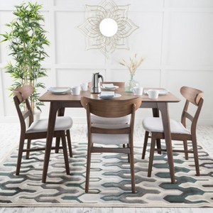 Christopher Knight Home Bryner Mid Century Modern Fabric Upholstered Wood 5 Piece Dining Set - 1 of 4