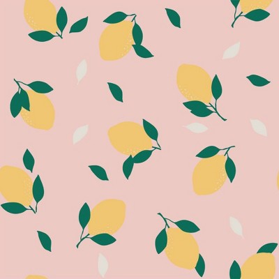 Tempaper Lemons Pink Lemonade Peel and Stick Wallpaper