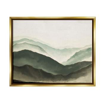 Stupell Industries Misty Mountain Range Atmospheric Landscape Watercolor Painting