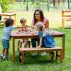 Guidecraft Acadia Kids Outdoor Table & 36" Bench Set: Acacia Wood Activity Desk w/ 2 Benches Set for Outdoor Classroom, Garden, Patio and Backyard - 3 of 4