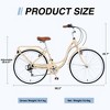CAVINAS 26 Inch Steel Ladies Bicycle for Garden & Outdoor,Cruiser Bikes with Shimano 7-speed Shifter and Derailleur,Beige - 3 of 4