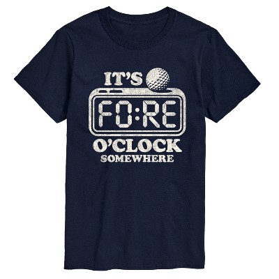 Men's - Instant Message - Golf Fore OClock Somewhere Short Sleeve Graphic T-Shirt