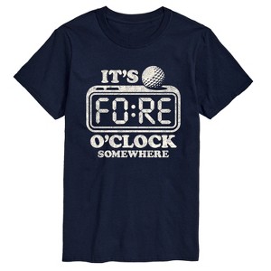 Men's - Instant Message - Golf Fore OClock Somewhere Short Sleeve Graphic T-Shirt - 1 of 4