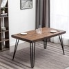 NicBex Dining Room Table Set for 4 Morden Dining Table Set with Wooden Tabletop, Metal Legs and 4 Velvet Chairs for Dining Room - 2 of 4