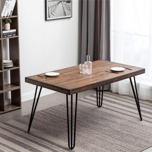 NicBex Dining Room Table for 4 Morden 60" Rectangle Dining Table Counter Height Table with 4 Metal Hairpin Design Legs for Kitchen, White - 1 of 4