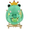 Qaba Kids Ride-On Rocking Horse Toy Frog Style Rocker with Fun Music, Seat Belt & Soft Plush Fabric Hand Puppet for Children 18-36 Months, Green - 4 of 4
