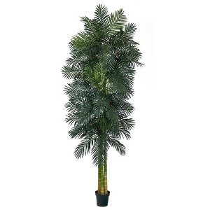 Nearly Natural 10-ft Triple Stalk Golden Cane Artificial Palm Tree - 1 of 4