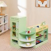 Costzon Kids Grocery Store Playset, Wooden Pretend Store with Chalkboard, Cash Register, Vending Machine & Play Food Accessories (Green) - 3 of 4