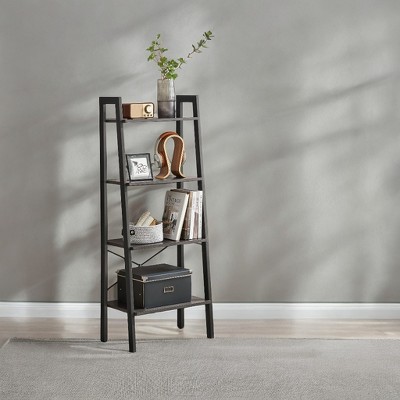 4-Tier Ladder Shelf, Storage Rack Bookcase with Steel Frame