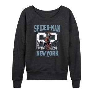 Women's - Marvel - Spider-man 62 New York Lightweight French Terry Wide Neck Long Sleeve Shirt - 1 of 4