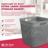 Life Story Extra Large Storage Basket, Decorative Plastic Home Organizer, Lightweight Versatile Tub with Built-In Handles, 26 Quart, Gray - 2 of 4