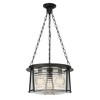 Cape Harbor 3-Light Pendant - Nautical Elegance with Water-Hammered Glass & Steel Frame - 3 of 4