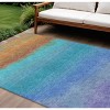 Aqua And Orange Ombre Washable Indoor Outdoor Area Rug - 2 of 4