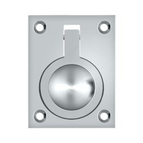 Deltana Frp25 Solid Brass 2 1 2 X 1 7 8 Flush Ring Pull For Sliding Doors And Drawers Polished Chrome Target
