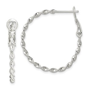Black Bow Jewelry Finely Twisted Round Hoop Earrings in Sterling Silver, 27mm - 1 of 4