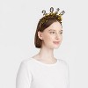 New Year's Holiday "2025" Star Tinsel Headband - Gold/Black - image 2 of 3