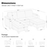 Belffin Compact U-Shaped 5-Seater Sectional - Modular Couch with Storage & Cup Holder - 4 of 4
