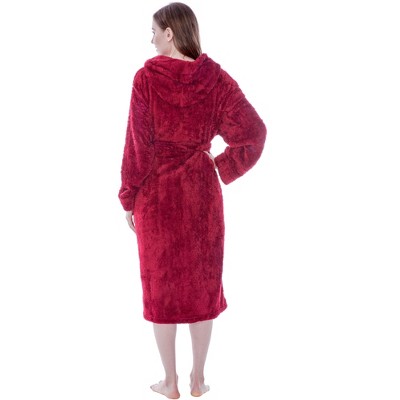 Pavilia 100% Premium Microfiber Polyester Fleece Fleece Mid-Calf Bathrobe with Pockets and Hood