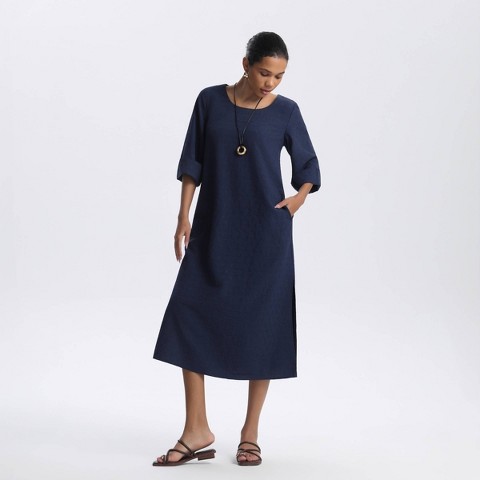 Женские платья A New Day Women's 3/4 Sleeve Midi A-Line Dress - A New Day™ Chocolate L