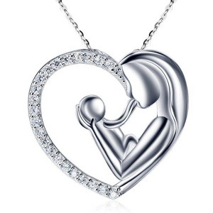 Hollywood Sensation Mother Child Necklace with Cubic Zirconia - 1 of 2