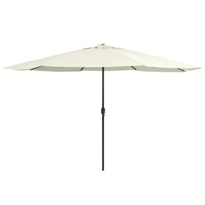 vidaXL Garden Parasol Sand White Polyester, Metal Large