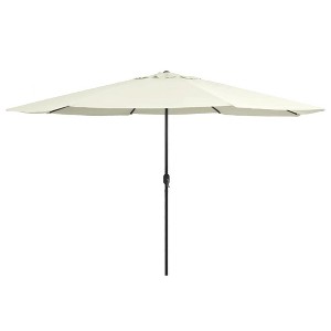 vidaXL Garden Parasol Sand White Polyester, Metal Large - 1 of 4
