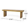 Rectangle Acacia Wood Patio Bench,Patio Wooden Side Bench With thick slat paneling,Natural Solid Wood Garden Lounge Bench-Coolbibila - 4 of 4