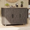 NicBex Mobile Kitchen Island Cart Kitchen Carts on Wheels with Storage, 3 Cabinet Doors, Internal Side Shelf and Towal Rack for Kitchen - 4 of 4