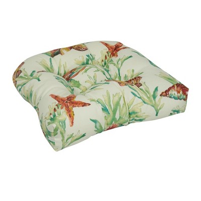 Blazing Needles, 19-inch U-Shaped Spun Polyester Outdoor Tufted Dining Chair Cushion